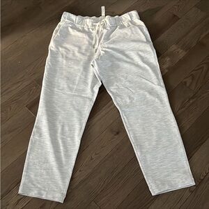 Lululemon Size 10 On The Fly 7/8 Pants White Grey Nimbus Luxtreme